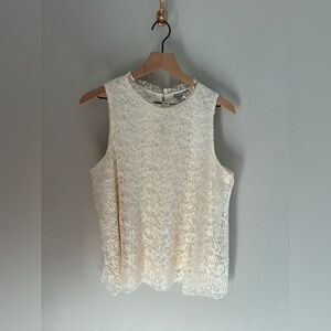 Ethereal Lace Whimsical Top Sleeveless Blouse Size‎ Medium
